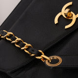 Chanel 1996 Caviar Front Pocket Turnlock Zip Tote 24K GP