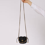 Chanel 2022 Caviar Quilted Coco First Bucket Clutch With Chain