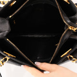 Chanel 1996 Caviar Front Pocket Turnlock Zip Tote 24K GP