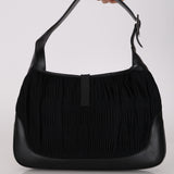 Gucci Black Suede Plisse Pleated Jackie Bag