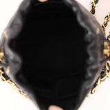 Chanel 2022 Caviar Quilted Coco First Bucket Clutch With Chain