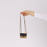 Ultra-Rare Chanel 2023 Woven Metal Lambskin Quilted Micro Flap