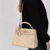 Hermès 2009 Parchemin Swift Kelly 28 Retourne GHW