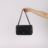 Rare Chanel Paris-Dallas Old Glory Chanel Flag Small Single Flap Black Embossed Calfskin 2014 SHW