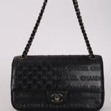 Rare Chanel Paris-Dallas Old Glory Chanel Flag Small Single Flap Black Embossed Calfskin 2014 SHW