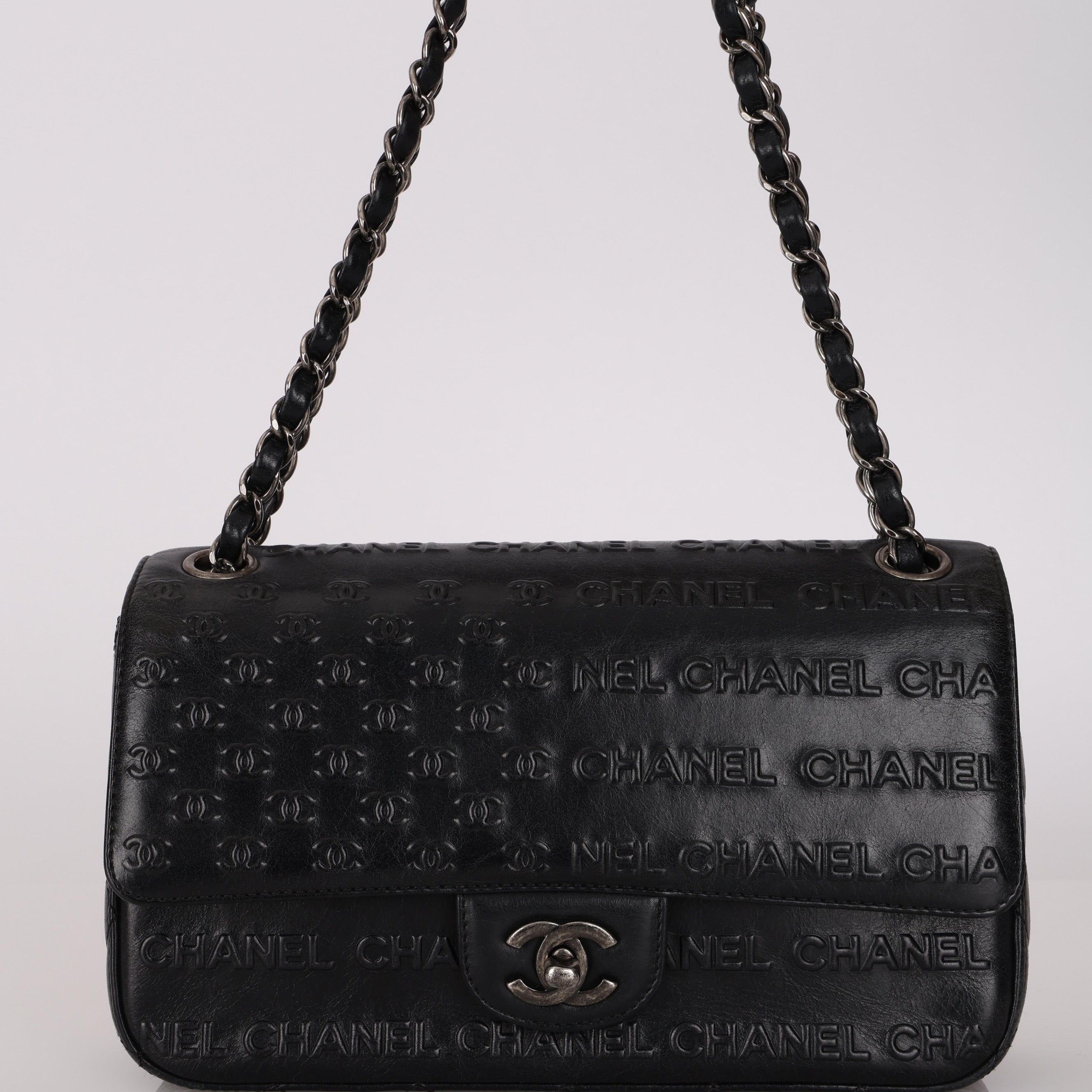 Rare Chanel Paris-Dallas Old Glory Chanel Flag Small Single Flap Black Embossed Calfskin 2014 SHW