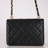 Chanel 2024 Lambskin Crystal Geometric Turnlock Frame CC Small Flap Bag