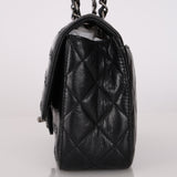Rare Chanel Paris-Dallas Old Glory Chanel Flag Small Single Flap Black Embossed Calfskin 2014 SHW
