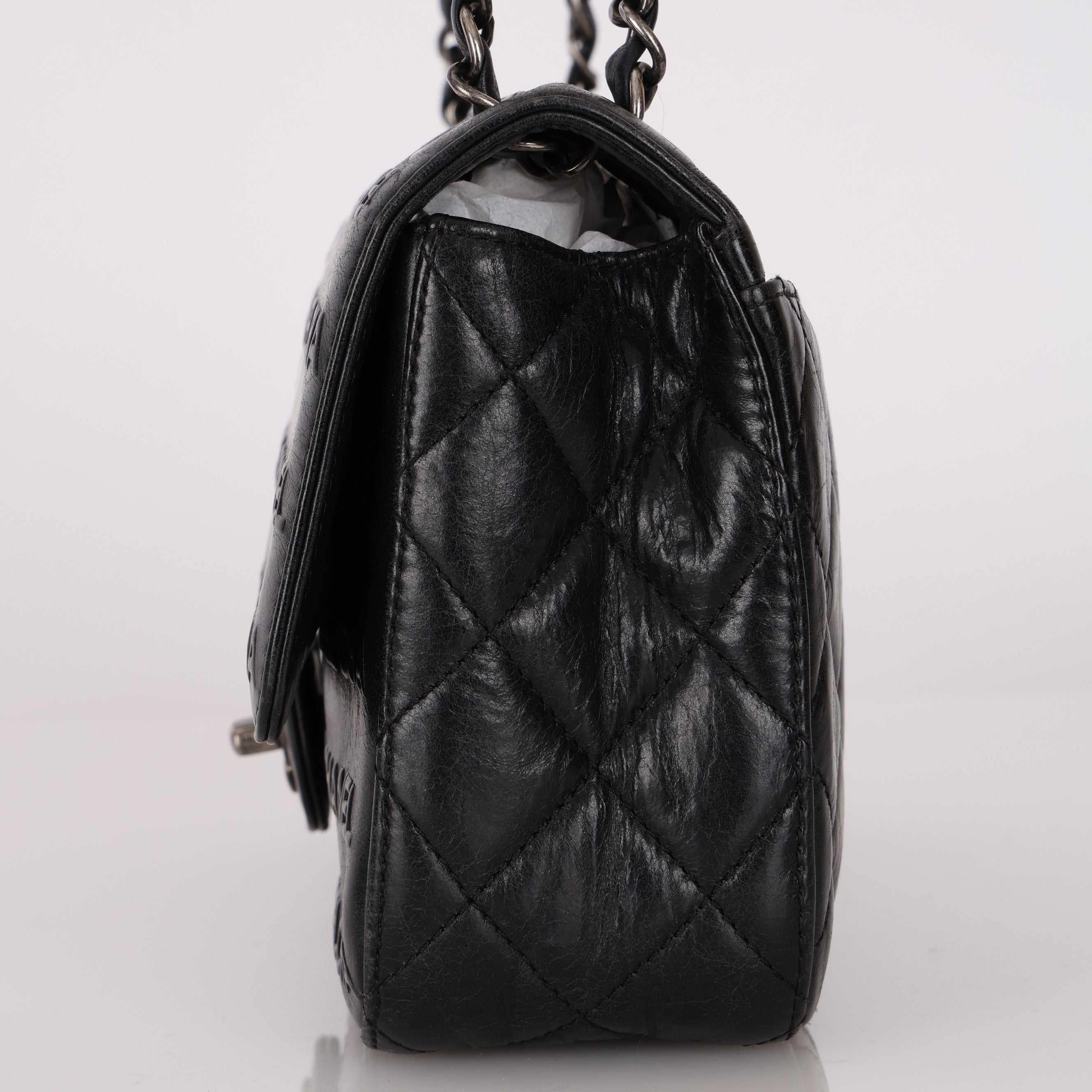 Rare Chanel Paris-Dallas Old Glory Chanel Flag Small Single Flap Black Embossed Calfskin 2014 SHW