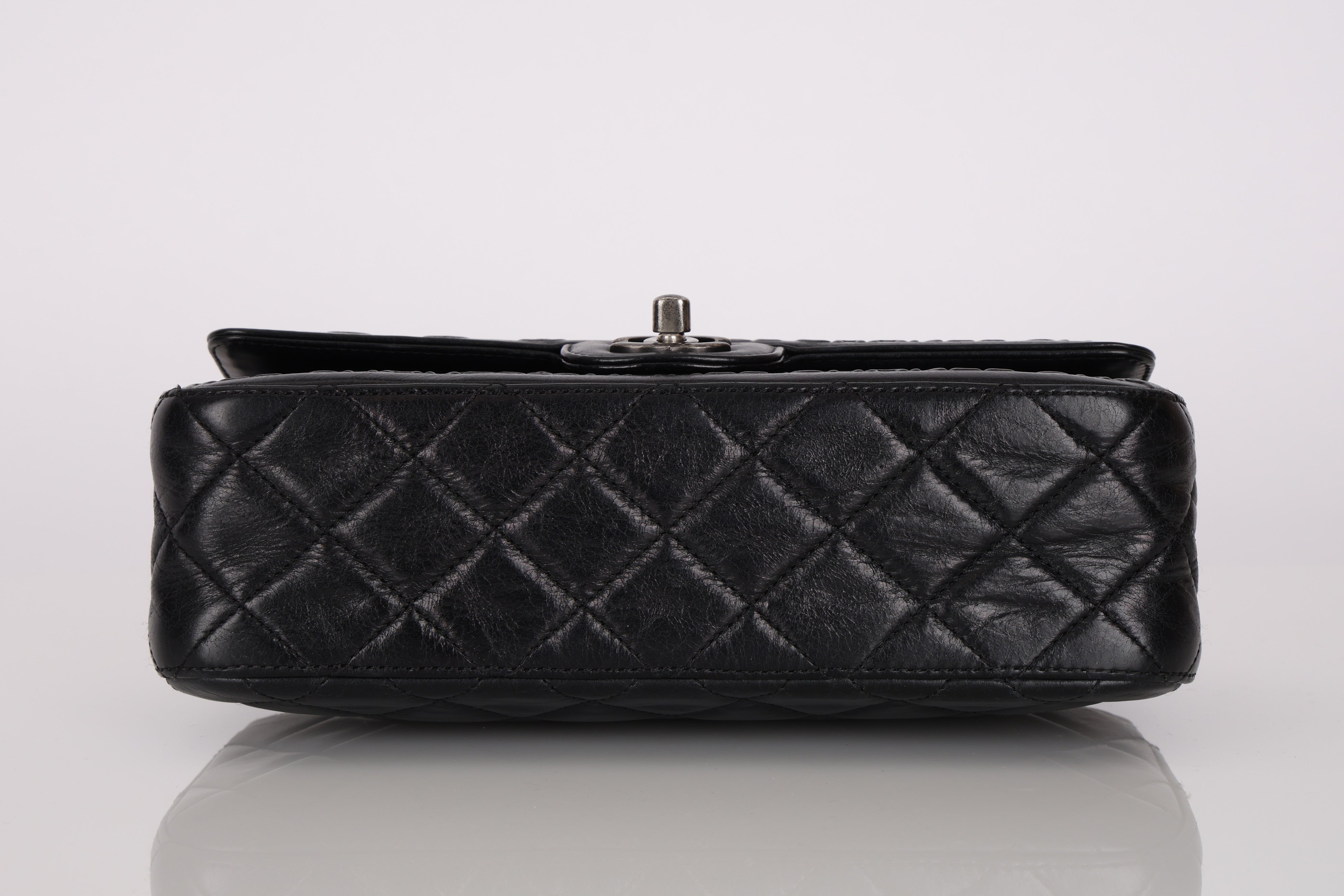 Rare Chanel Paris-Dallas Old Glory Chanel Flag Small Single Flap Black Embossed Calfskin 2014 SHW