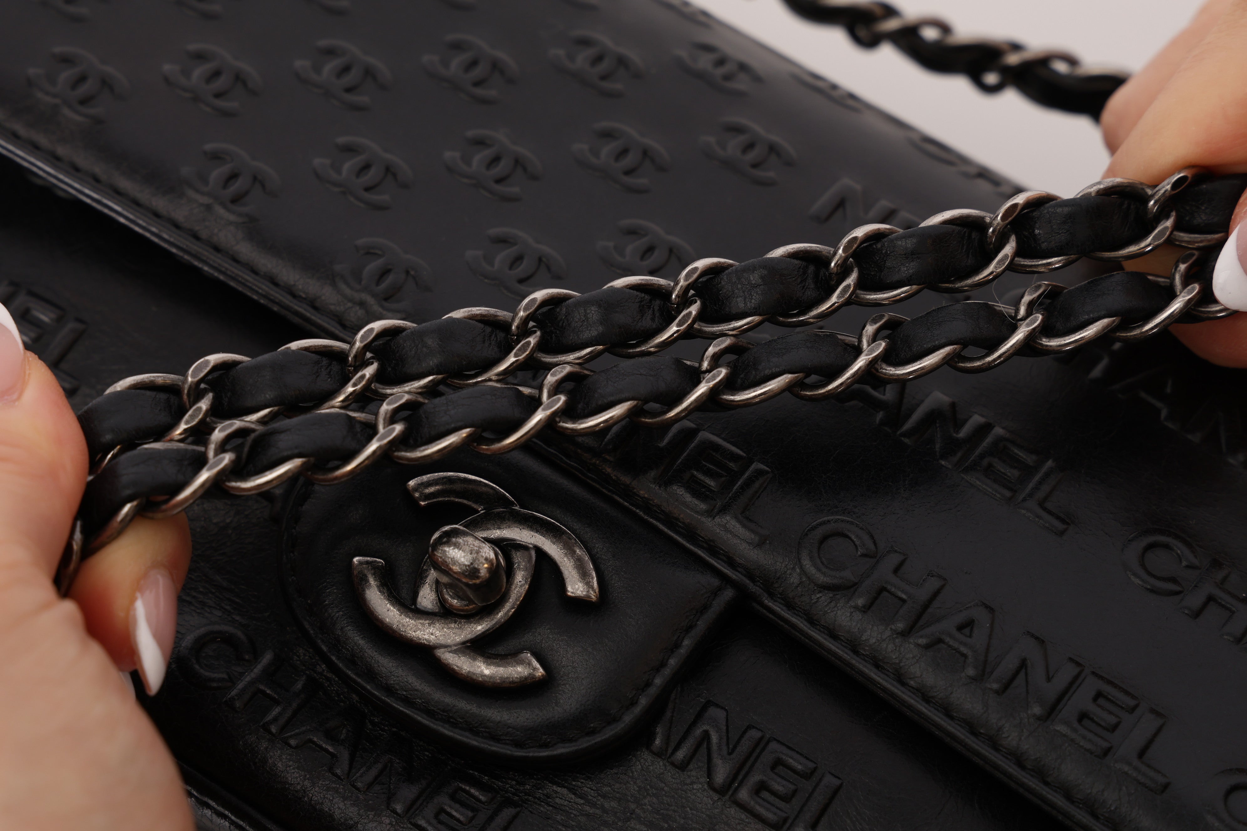 Rare Chanel Paris-Dallas Old Glory Chanel Flag Small Single Flap Black Embossed Calfskin 2014 SHW