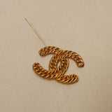 Chanel 1990s CC Woven Chain Brooch 24K GP