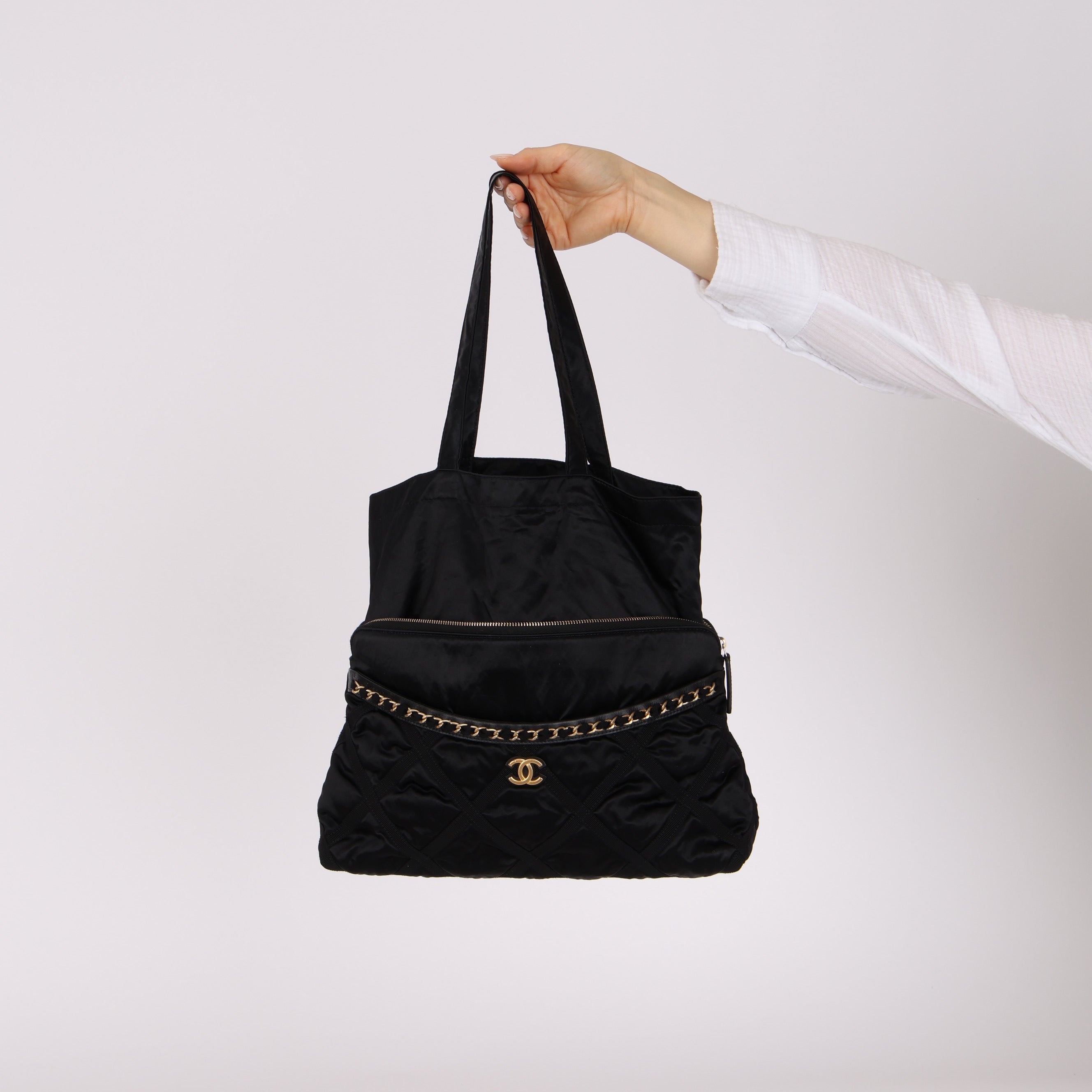 Chanel 2022 Nylon and Grosgrain Lifestyle Pouch with Convertible Tote