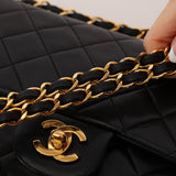 Chanel 1991 Lambskin Medium Classic Double Flap 24K GP