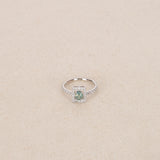 Platinum Diamond Alexandrite Framed Halo Ring, Size US 5.5
