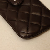 Chanel 2006 Lambskin Brown Mini Chain Pouch
