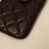 Chanel 2006 Lambskin Brown Mini Chain Pouch