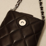 Chanel 2006 Lambskin Brown Mini Chain Pouch