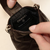 Chanel 2006 Lambskin Brown Mini Chain Pouch