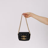 Chanel XL CC Logo Mini Flap Shiny Calfskin 2021 AGHW