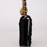 Chanel 2022 Velvet Camellia Cardholder on Chain