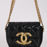Chanel XL CC Logo Mini Flap Shiny Calfskin 2021 AGHW