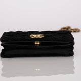 Chanel 2022 Velvet Camellia Cardholder on Chain