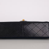 Chanel 1991 Navy Jersey and Lambskin Single Flap with Wallet