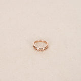 18K Rose Gold and Diamond Double Ring, Size US 5.75