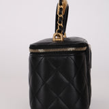 Chanel 2022 Lambskin Metal Top Handle Rectangular Vanity on Chain