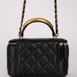 Chanel 2022 Lambskin Metal Top Handle Rectangular Vanity on Chain