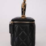 Chanel 2022 Lambskin Metal Top Handle Rectangular Vanity on Chain