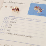 18K Yellow Gold Diamond and Ruby Curved Branch Ring, Size US 4.5