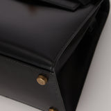 Ultra-Rare Hermès 1962 Noir Box Top Handle Kelly 20 Sellier GHW
