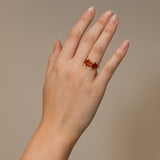 1980's 18K Yellow Gold Emerald-Cut Citrine and Diamond Art Deco Ring, Size US 6