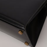 Ultra-Rare Hermès 1962 Noir Box Top Handle Kelly 20 Sellier GHW