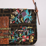 Ultra-Rare Fendi Zucca Lizard Embroidered & Beaded Baguette