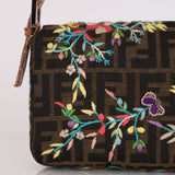 Ultra-Rare Fendi Zucca Lizard Embroidered & Beaded Baguette