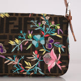 Ultra-Rare Fendi Zucca Lizard Embroidered & Beaded Baguette