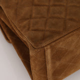 Chanel 1998 Cognac Suede Turnlock Kelly Shoulder Bag 24K GP