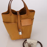 Hermès 2021 Sesame Toile Goeland and Swift Cargo Picotin 18 PHW