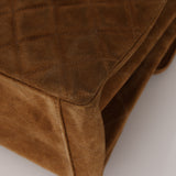 Chanel 1998 Cognac Suede Turnlock Kelly Shoulder Bag 24K GP