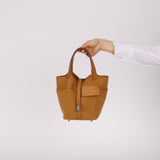 Hermès 2021 Sesame Toile Goeland and Swift Cargo Picotin 18 PHW
