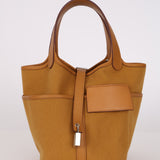 Hermès 2021 Sesame Toile Goeland and Swift Cargo Picotin 18 PHW