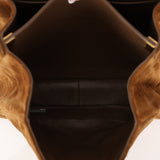 Chanel 1998 Cognac Suede Turnlock Kelly Shoulder Bag 24K GP