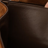 Chanel 1998 Cognac Suede Turnlock Kelly Shoulder Bag 24K GP