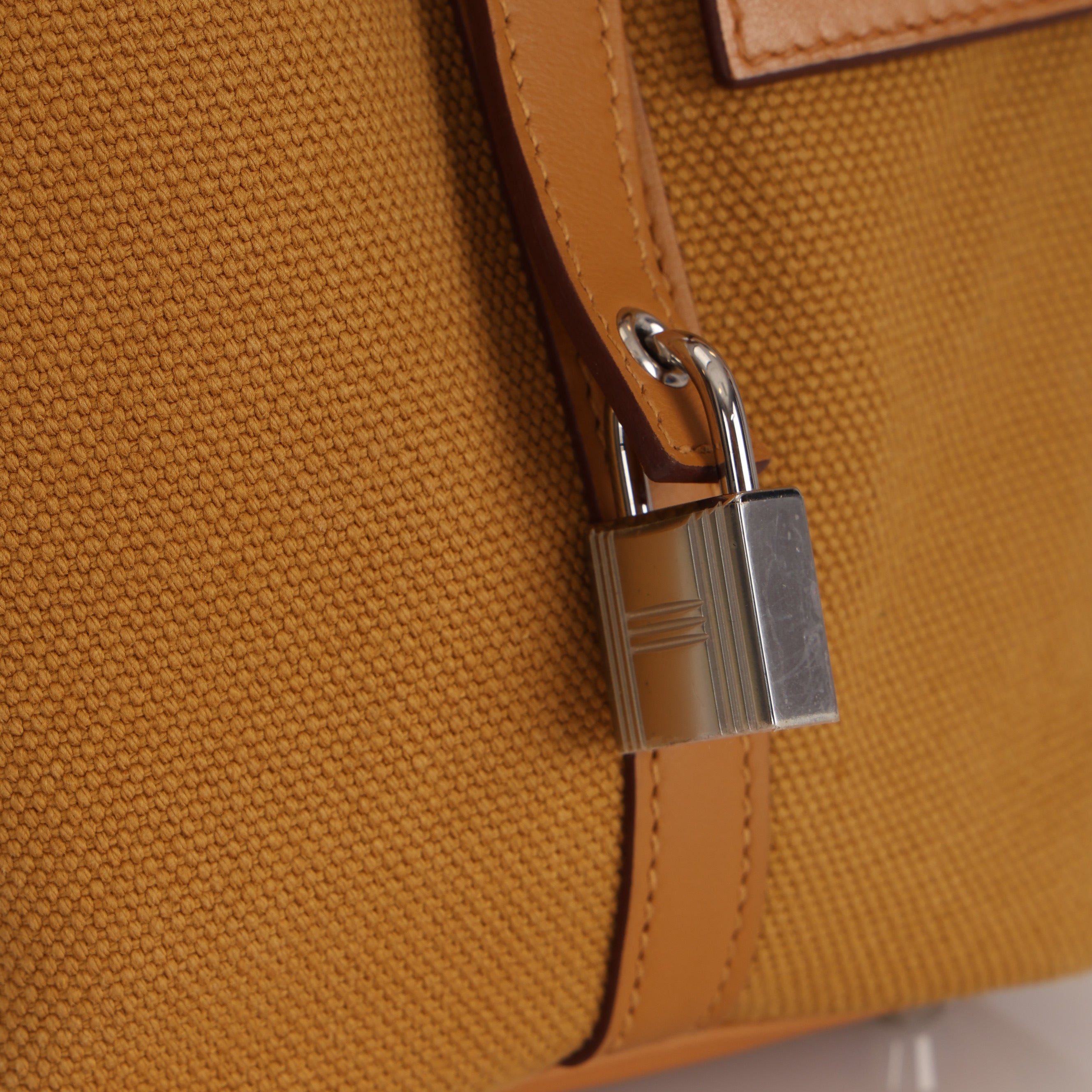 Hermès 2021 Sesame Toile Goeland and Swift Cargo Picotin 18 PHW