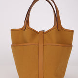 Hermès 2021 Sesame Toile Goeland and Swift Cargo Picotin 18 PHW