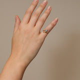 18K Yellow Gold Topaz Serpent Motif Ring, Size US 3.25