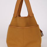 Hermès 2021 Sesame Toile Goeland and Swift Cargo Picotin 18 PHW